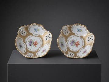 Kom (2) - Pair of Lindner Küps Dresden Reticulated, Antiek en Kunst