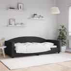 vidaXL Slaapbank 90x200 cm stof zwart, Huis en Inrichting, Slaapkamer | Bedden, 90 cm, Eenpersoons, Verzenden, Zwart