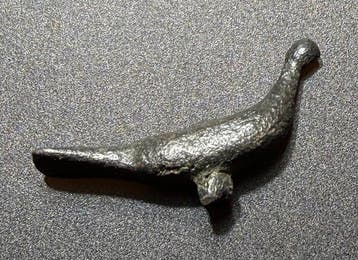 Oud-Romeins Brons Figuur in de vorm van een duif, een