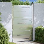 vidaXL Tuinpoort met slot Zilver 85 x 144 cm Roestvrij staal, Tuin en Terras, Tuinpoorten, Verzenden, Nieuw