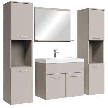 Badkamermeubel Set Montreal XL 60 x 35 cm - Beige, Huis en Inrichting, Badkamer | Badkamermeubels, Verzenden, Nieuw, Wastafelkast