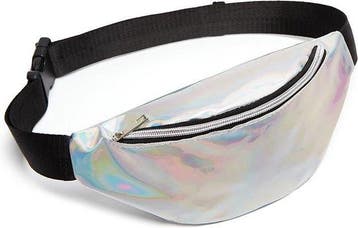 KIMU® Heuptasje Zilver Klein Holografisch Iridescent Twee Va, Ophalen of Verzenden, Nieuw, Overige kleuren, Overige typen