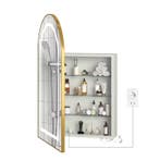 Massief Houten LED Spiegelkast met Anti-condens en Opbergrui, Huis en Inrichting, Kasten | Overige, Verzenden, Nieuw