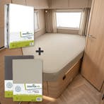 Textielpakket Frans bed - 1 molton met 2 hoeslakens - rechts, Eenpersoons, Verzenden, Nieuw, Wit