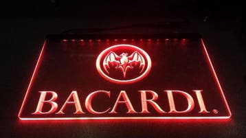 Bacardi neon bord lamp LED verlichting reclame lichtbak #1, Verzamelen, Verzenden, Nieuw