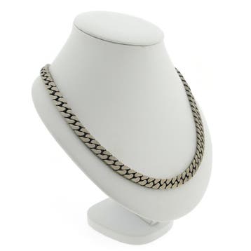 Zilveren robuuste gourmetschakel ketting, Ophalen of Verzenden, Gebruikt, Zilver, Zilver