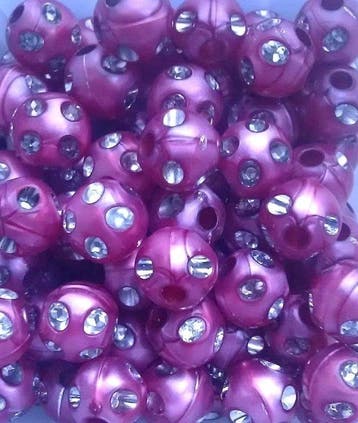 10 x acryl kralen met strass look c.a. 10 mm gat 2mm oud..., Hobby en Vrije tijd, Kralen en Sieraden maken, Ophalen of Verzenden