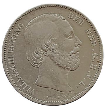 Nederlandse zilveren Rijksdaalder Willem III, Verzenden, Koning Willem III, Losse munt, Zilver