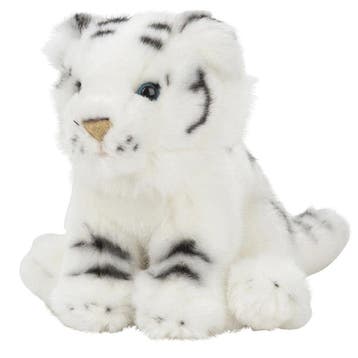 Nature Planet tijger knuffel - wit - pluche - 15 cm, Verzenden, Nieuw