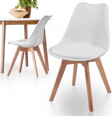 Eetkamerstoelen - Kuipstoelen - Kunststof - Wit - Set van 2, Verzenden, Nieuw