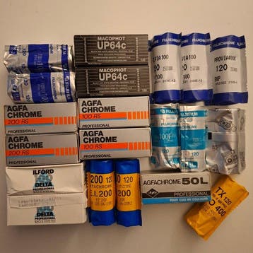 Agfa, Ilford, Kodak, Fujifilm 120mm Ongebruikte fotofilm, Nieuw