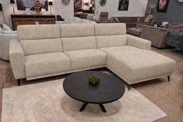 Loungebank Enschede - hoekbanken - Beige, Huis en Inrichting, Nieuw, 150 cm of meer, Stof, 250 tot 300 cm