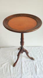 Guéridon, porte fleur - Gueridon - Hout, Kersenhout, Leder -