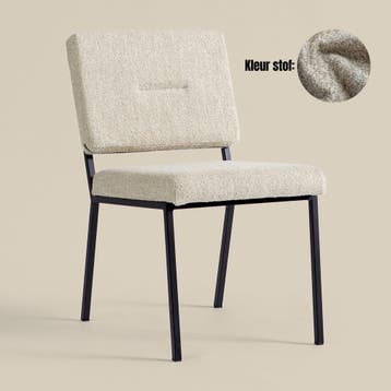 *WOONWINKEL* PEPP Interiors Soho Beige Eetkamerstoel, Verzenden, Nieuw, Stof