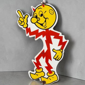 Reddy Kilowatt - Emaille plaat - Emaille