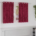 vidaXL Velvet Gordijnen 2 pcs Wijnrood 140 x 140 cm Fluweel, Verzenden, Nieuw, Rood