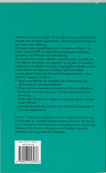 Buitengewone opsporingsmethoden / Studiepockets strafrecht /, Verzenden, Gelezen, Y. Buruma