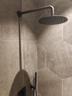 Inbouw regendoucheset mat zwart (excl. inbouwkraan) - 2 PKW, Ophalen, Nieuw, Kraan