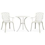 vidaXL 3-delige Bistroset gietaluminium wit, Verzenden, Nieuw, Aluminium, 3 zitplaatsen