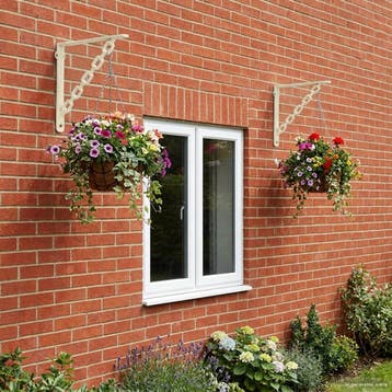 vidaXL Wandplank Beugels 2 st Antiek wit 14,5 x 14,5 x 3 cm, Verzenden, Nieuw