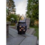 LED Lantaarn Zwart met Flame Effect | 16 cm Hoog | Voor B..., Ophalen of Verzenden, Nieuw