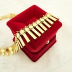 Vintage gouden Cleopatra schakelketting, Sieraden, Tassen en Uiterlijk, Kettingen, Ophalen of Verzenden, Gebruikt, Overige kleuren