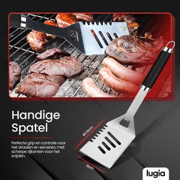 Lugia BBQ Accesoires Set 4 delig - Barbecue Tang, Spatel,, Ophalen of Verzenden, Nieuw, Lugia