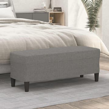 vidaXL Bankje 100x35x41 cm stof donkergrijs, Verzenden, Nieuw, Stof, Minder dan 150 cm