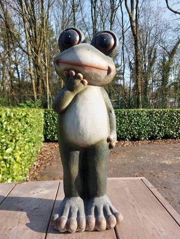 Beeld, 58 cm high garden statue frog - 58 cm - polyresin