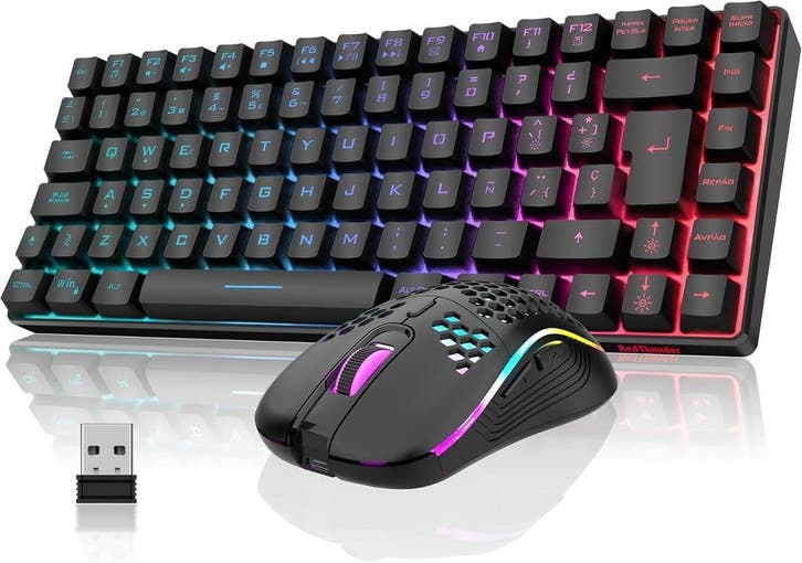 RedThunder Gaming Set Draadloos | RGB | Laatste Stuk!, Computers en Software, Toetsenborden, Ergonomisch, Draadloos, Qwerty, Nieuw