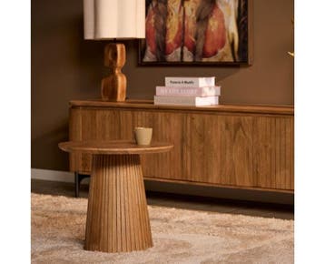 Salontafel Solana rond Naturel Mangohout 50 cm, Ophalen of Verzenden, Nieuw