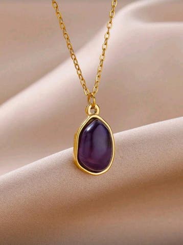 Mooi elegante mini boho ketting van Amethist kwarts -, Nieuw