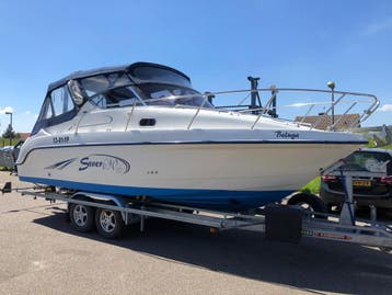 TE HUUR Pega ZB 3500 - 760 boottrailer 2740 kg laadvermogen, Ophalen, 6 tot 9 meter, Dubbelassig (tandemas), Zo goed als nieuw