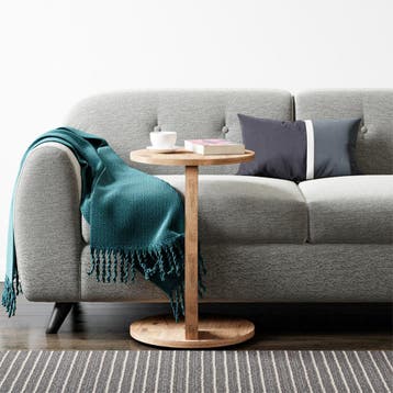 Bijzettafel Holeby 56x38 cm houtkleurig [en.casa], Verzenden, Nieuw