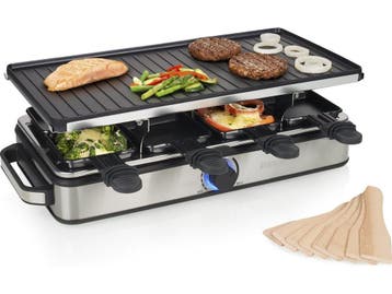 Princess 162645 - Raclette 8 Personen - 1400W - Omkeerbare, Verzenden, Zo goed als nieuw