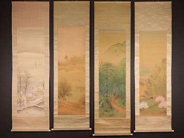Very fine set Landscapes in four seasons, signed -