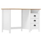 vidaXL Bureau Hill 3 lades 120x50x74 cm massief grenenhout, Verzenden, Nieuw