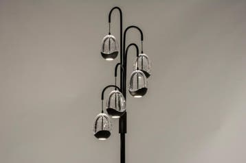Rietveld Vloerlampen - Zwart - Glas, Metaal, Verzenden, Nieuw