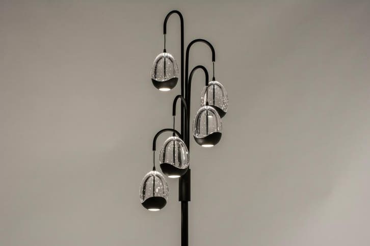 Rietveld Vloerlampen - Zwart - Glas, Metaal, Huis en Inrichting, Lampen | Vloerlampen, Verzenden