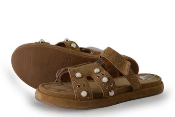 Manfield Muiltjes in maat 41 Cognac, Kleding | Dames, Overige kleuren, Verzenden, Overige typen, Zo goed als nieuw