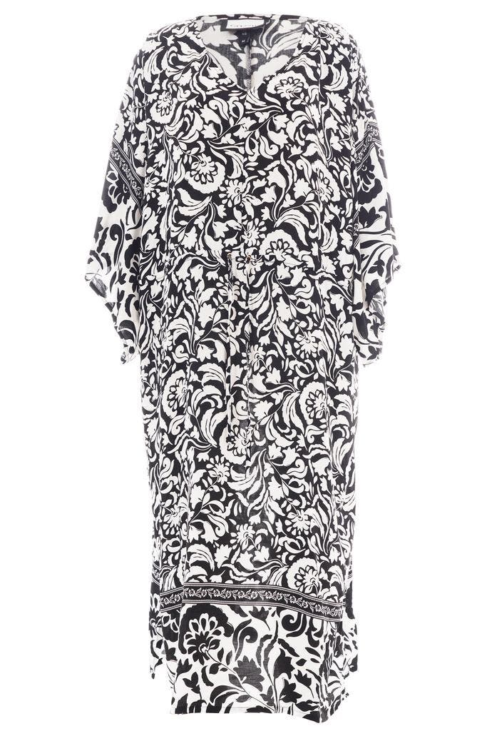 Gozzip maxi jurk kaftan zwart wit pr Maat:, Kleding | Dames, Jurken, Overige kleuren, Nieuw, Verzenden