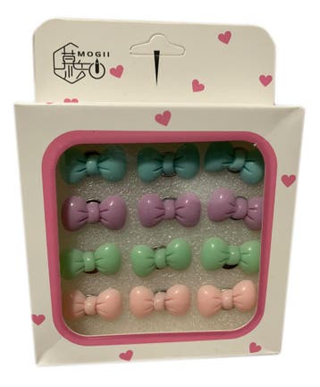 Set van 12 leuke punaises in een doosje (model: strikjes ge, Ophalen of Verzenden, Nieuw