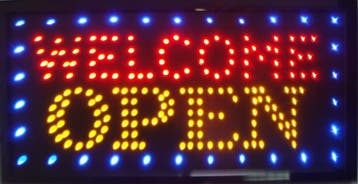 OPEN welkom lamp LED verlichting reclame bord lichtbak #B, Verzenden, Nieuw in verpakking
