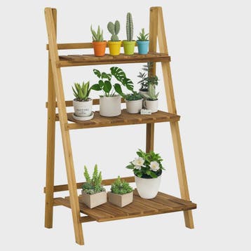 Outsunny Houten Plantenstandaard - Piramidevormig, Opvouwbaa, Huis en Inrichting, Verzenden, Nieuw