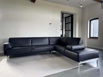 Rolf Benz 310 Hoekbank – Leer - Direct leverbaar, Hoekbank, 300 cm of meer, Zo goed als nieuw, Dutch Design Kubistisch Minimalistischijdloos 