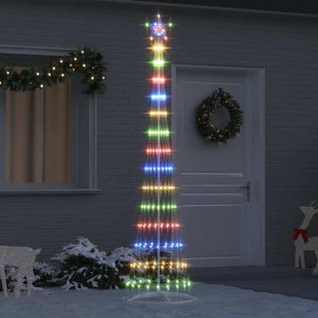 vidaXL LED Kerstboom Multikleur 250 cm Metaal, Diversen, Kerst, Verzenden, Nieuw