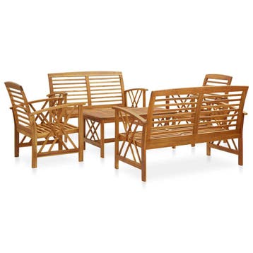 vidaXL 5-delige Loungeset massief acaciahout, Verzenden, Nieuw, Hout, Loungeset