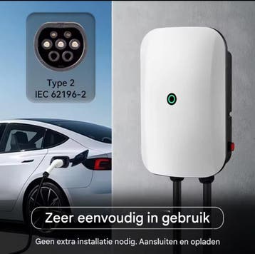 Basis Wallbox 7 kW (32A) Plug & Play Type 2 - 5 meter kabel, Verzenden, Nieuw