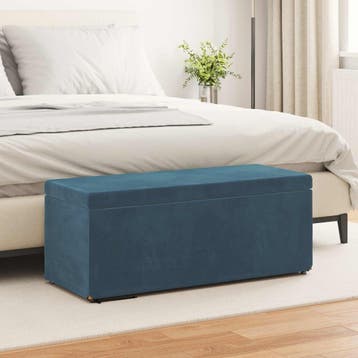 vidaXL Kruk Blauw 101 x 41 x 40 cm Velvet en Gefabriceerd, Verzenden, Nieuw