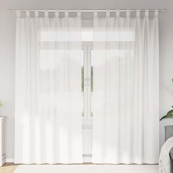 vidaXL Gordijnen met lussen 2 st 140x245 cm wit, Verzenden, Nieuw, Wit